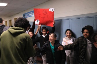 Photos: Springfield International celebrates state finalist girls, boys basketball teams with parade through school 