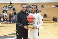Springfield Central’s Julie Bahati presented with Vi Goodnow award at Golden Eagles home game 