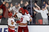 Ryan Leonard’s hat trick guides No. 1 BC men’s hockey past No. 8 UMass Lowell