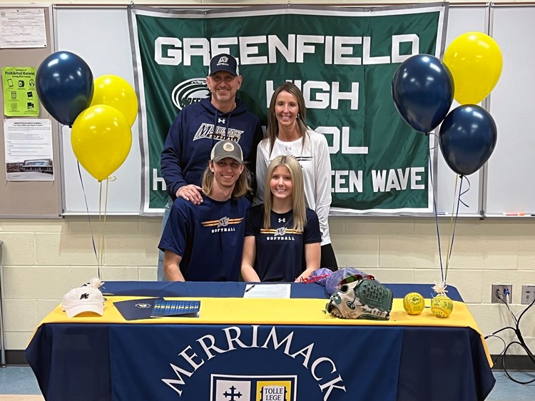 Greenfield softball pitcher MacKenzie Paulin signs NLI to Merrimack College