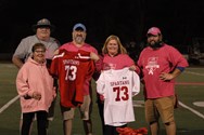 Former pee wee player Alex Blais’ memory lives on with East Longmeadow football jersey retirement