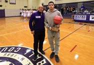 Holyoke’s Jael Cabera presented with John ‘Honey’ Lahovich award at Purple Knights home game