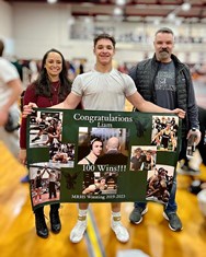 Minnechaug wrestler Liam Meeker notches win No. 100 at Division II West sectional
